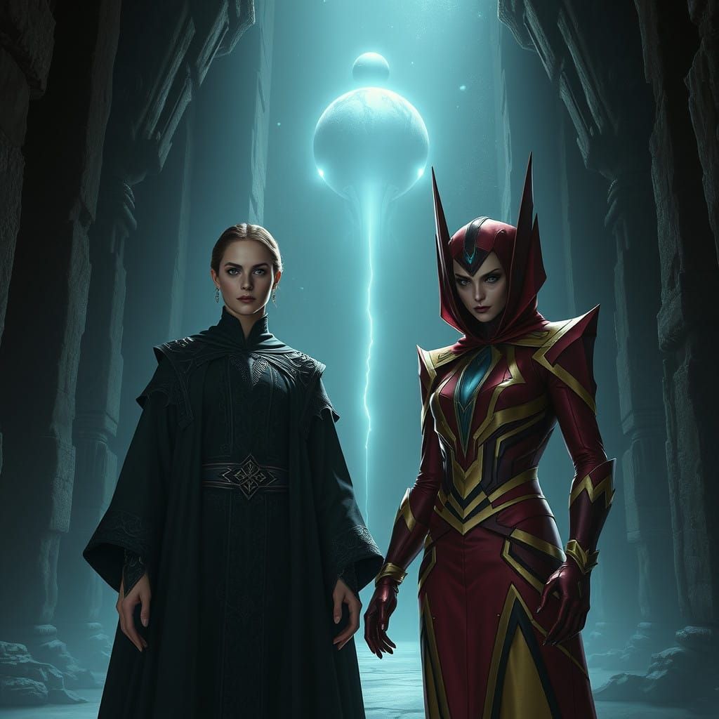 Poised Bene Gesserit and Powerful Honored Matre in a Dimly L...