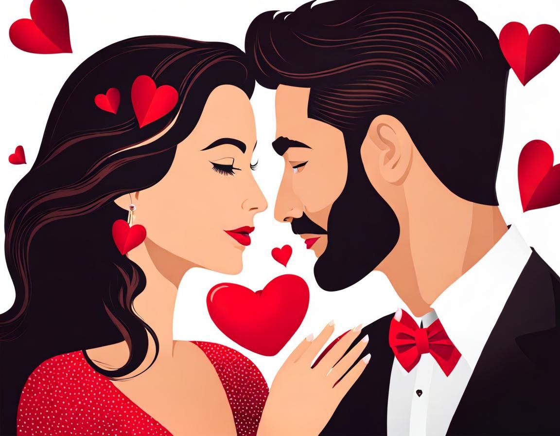 Young Couple Falling in Love on Valentine's Day