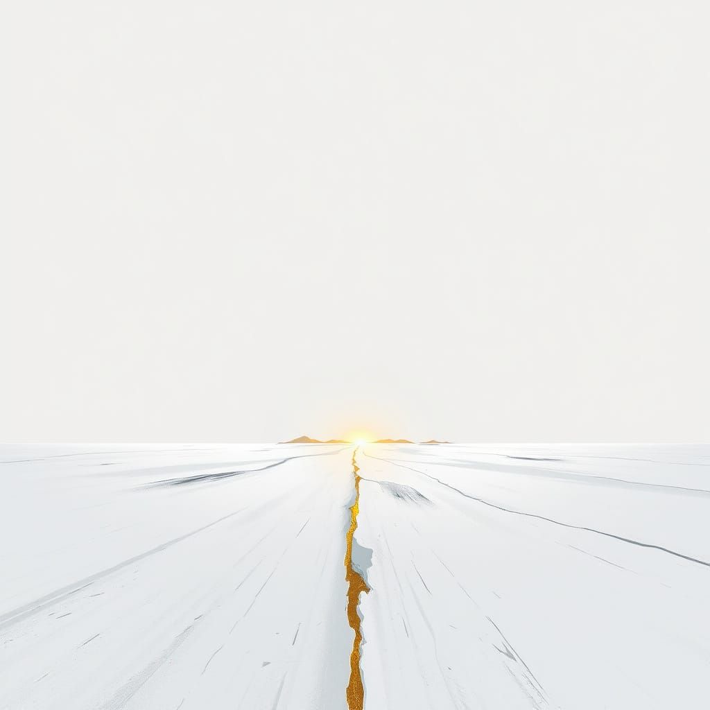 Glowing Line Separates Chaos from Order in a Stylized Surrea...