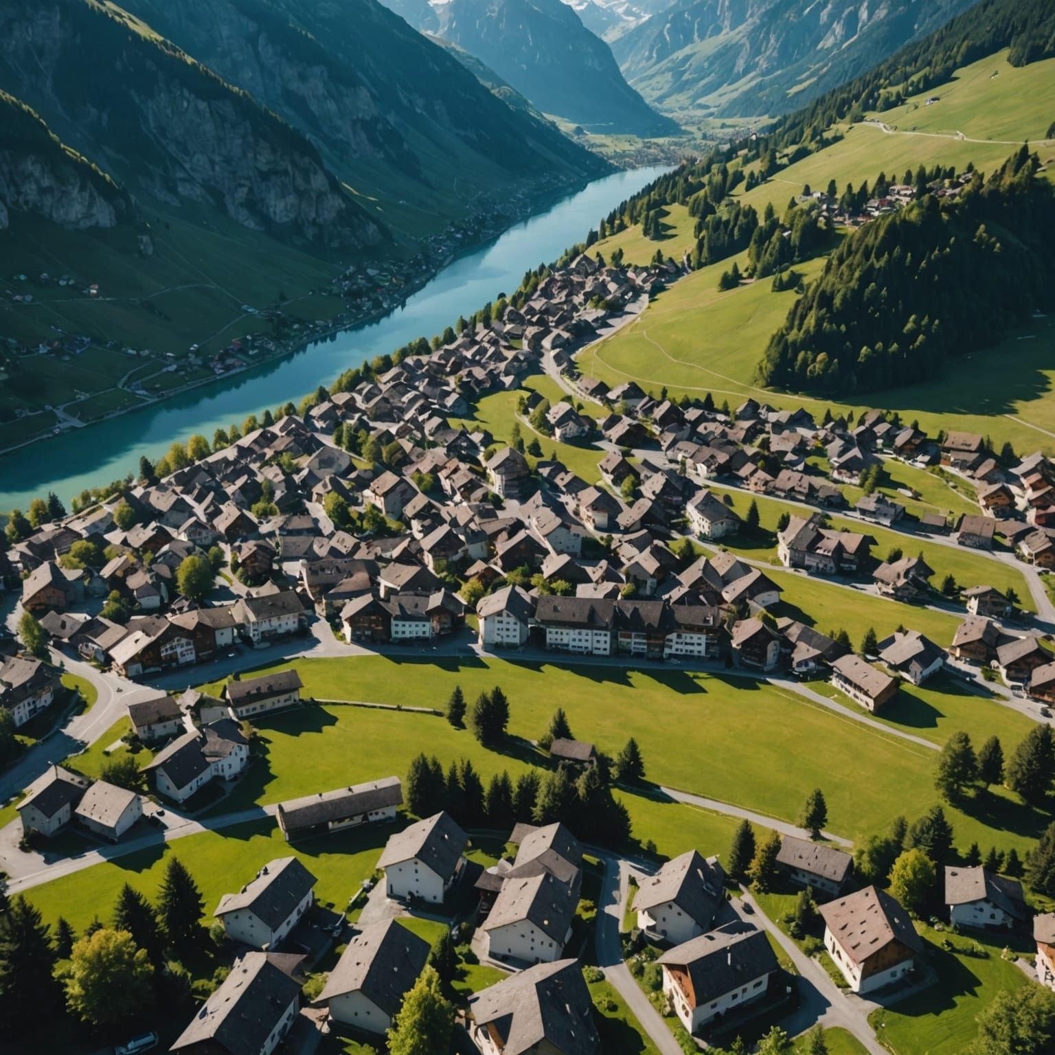 Bird's Eye View of Ardez, Switzerland in Stunning Photograph...
