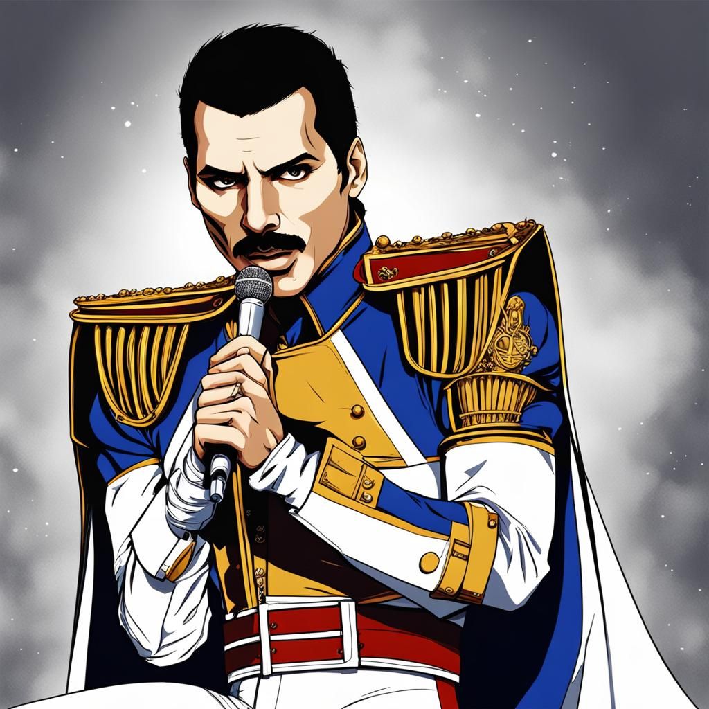 Freddie Mercury in Anime Style