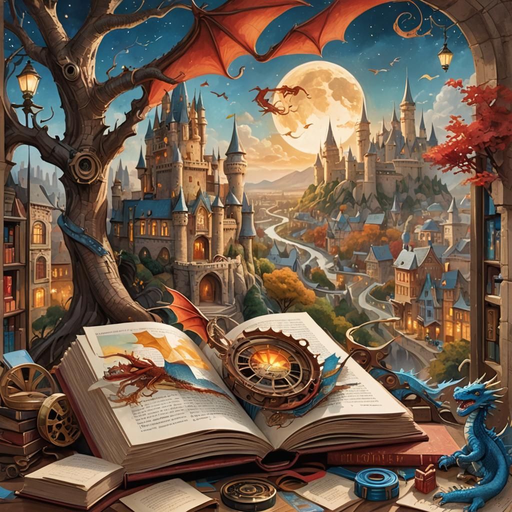 Books vs. Movies: A Mixed Media Concept Art