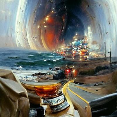 Ethereal Gateway Between Worlds: Oil Painting