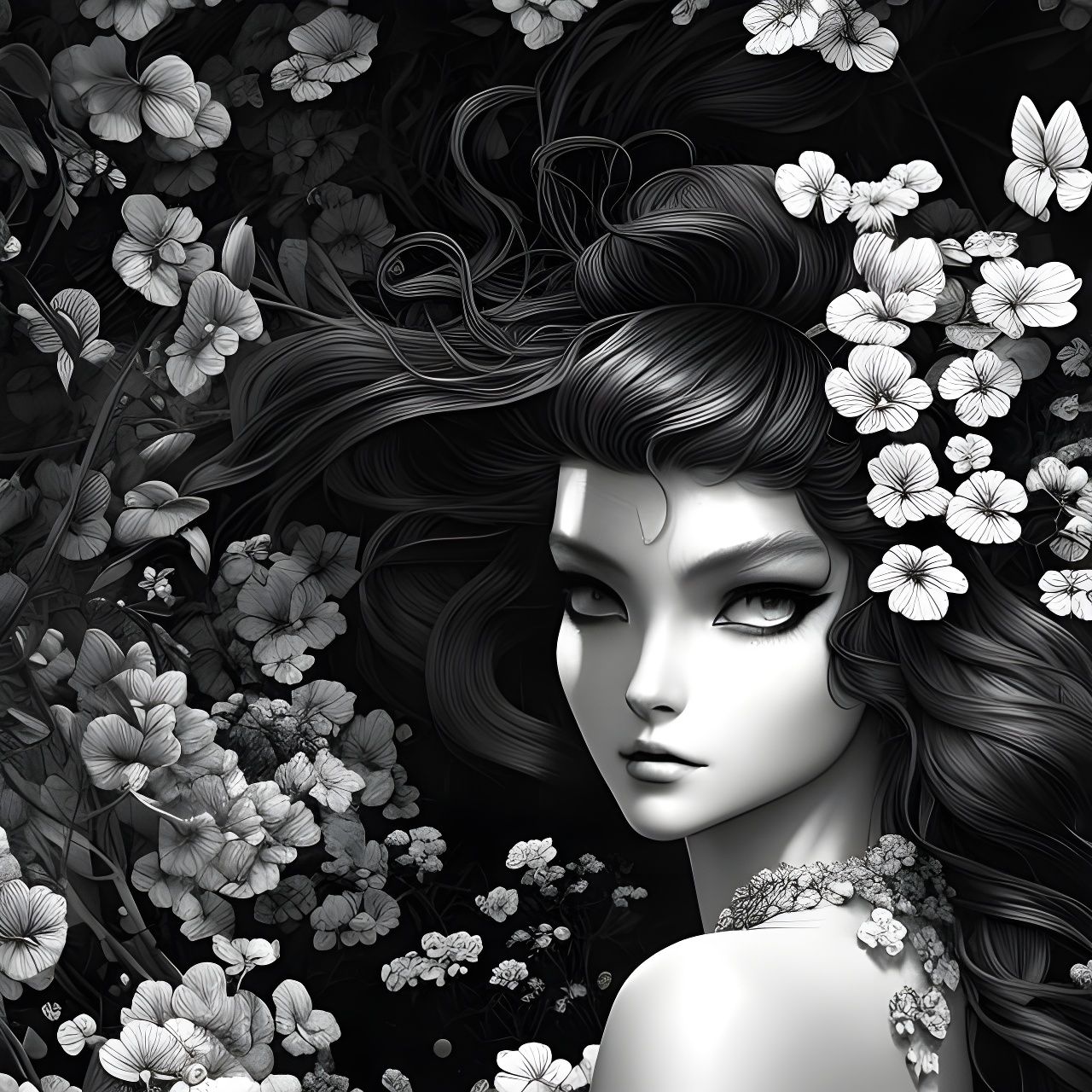 Stunning Girl: Digital Illustration in Cel-Shaded Style