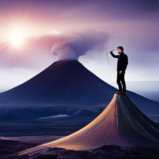Man Plays Didgeridoo on Active Volcano