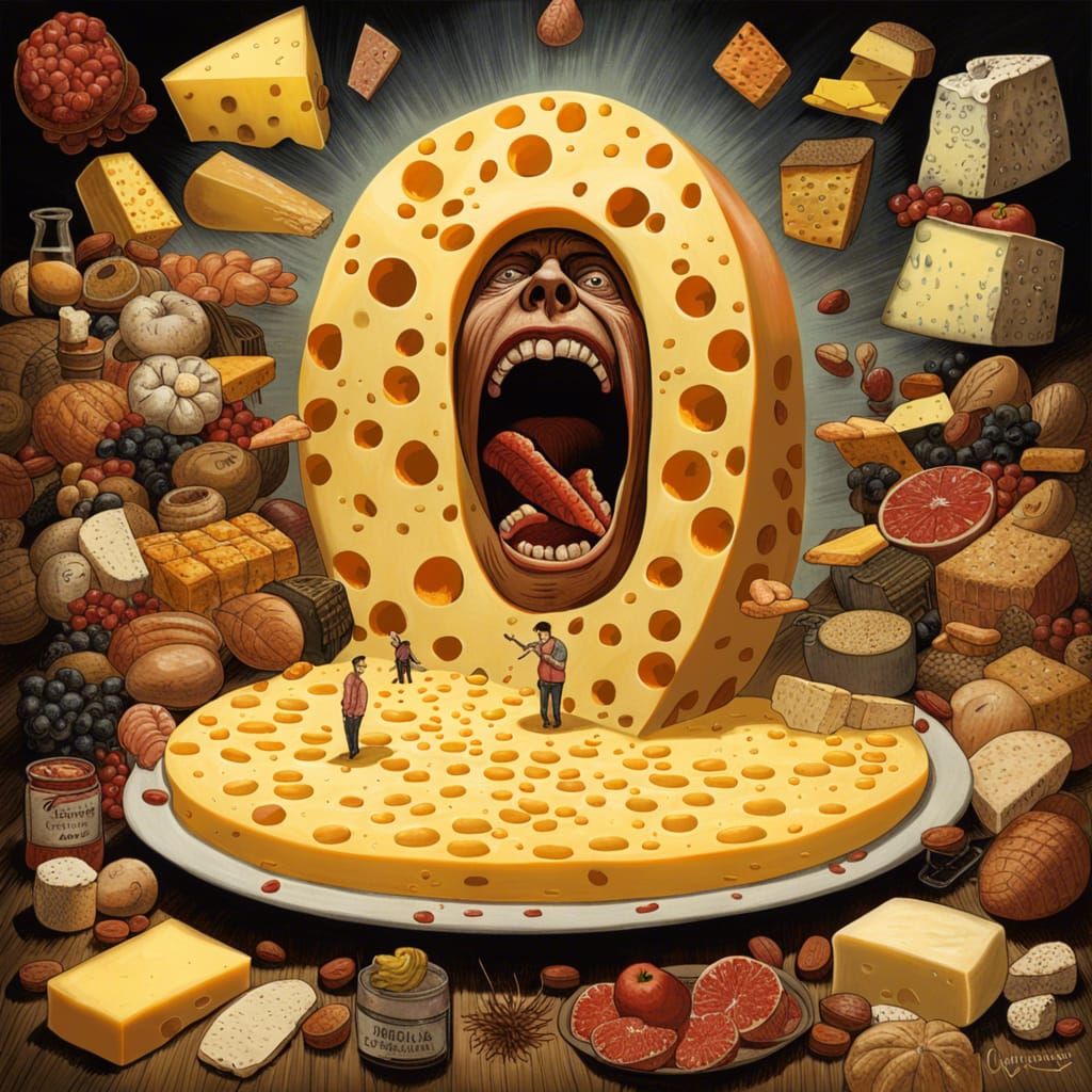 Cheese Addicts Discover The Holy Cheese: Social Realism Art