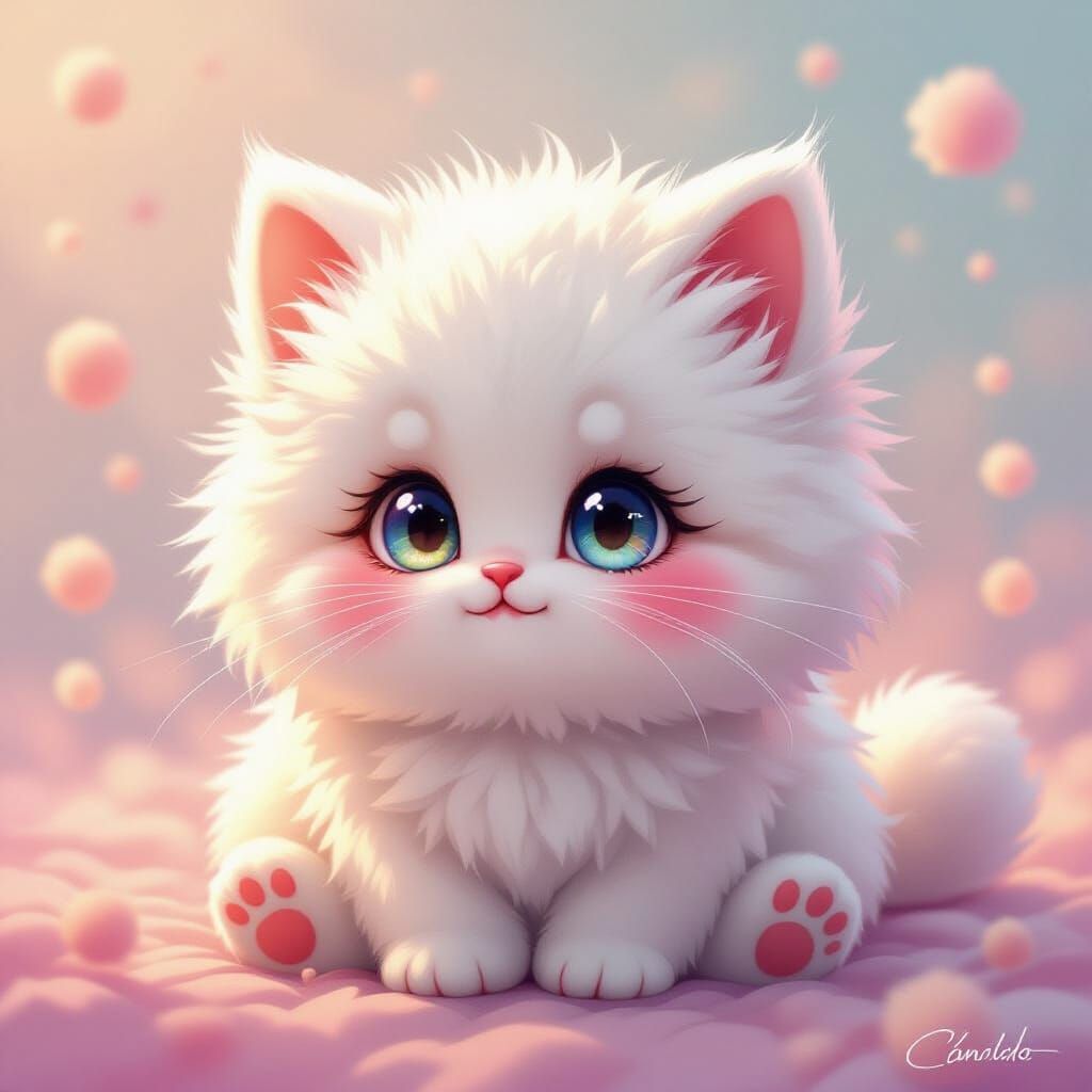 Pastel Fur Texture in Playful, Surreal Style