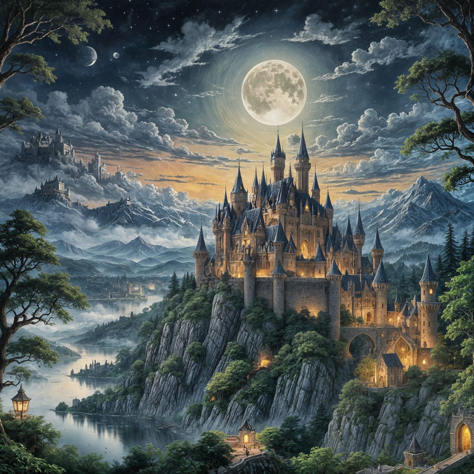 Fantasy Map of Distant Castle