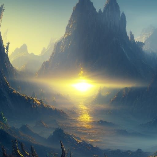 Fantastical Sunburst Yellow Matte Painting