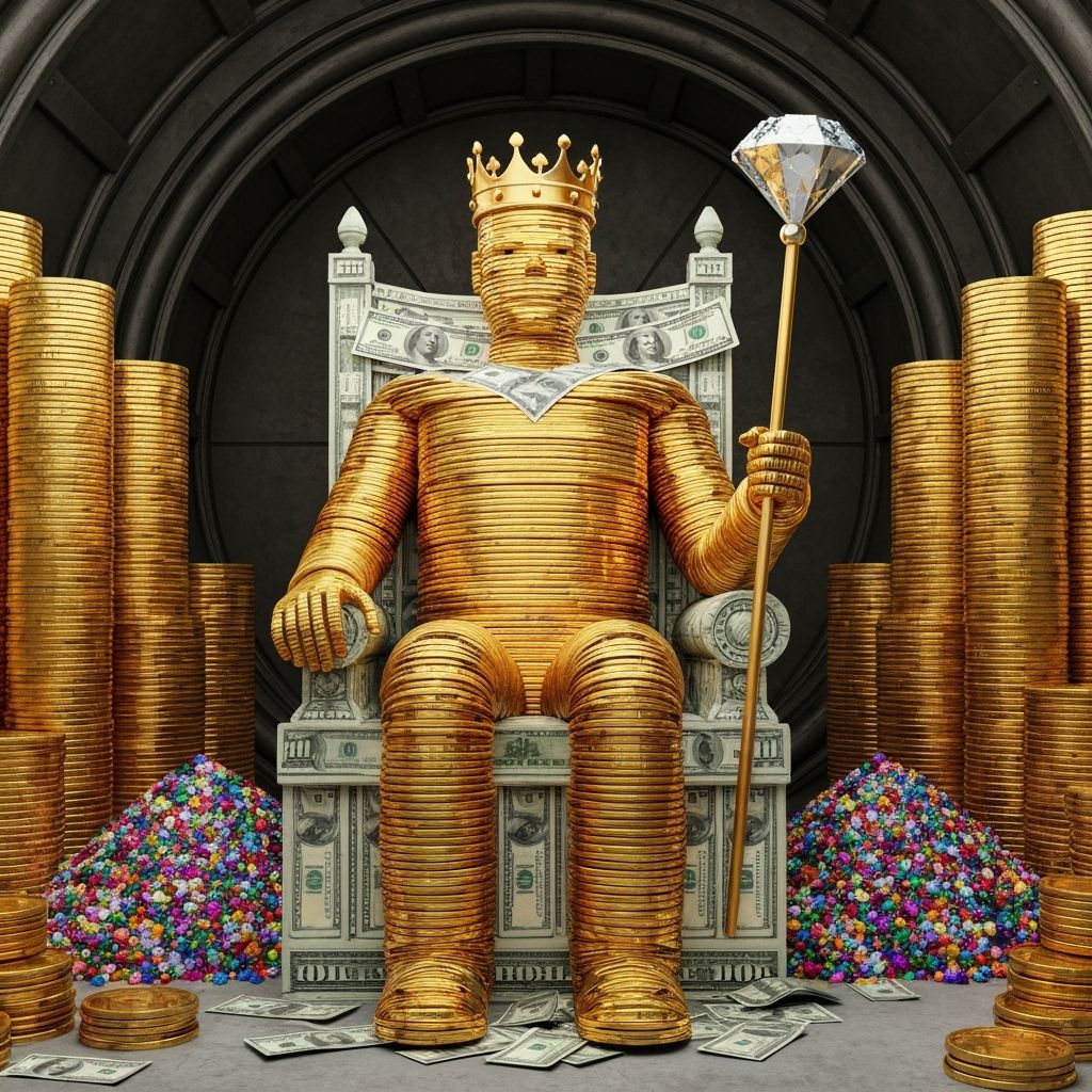 Gold King on Dollar Throne in Vault