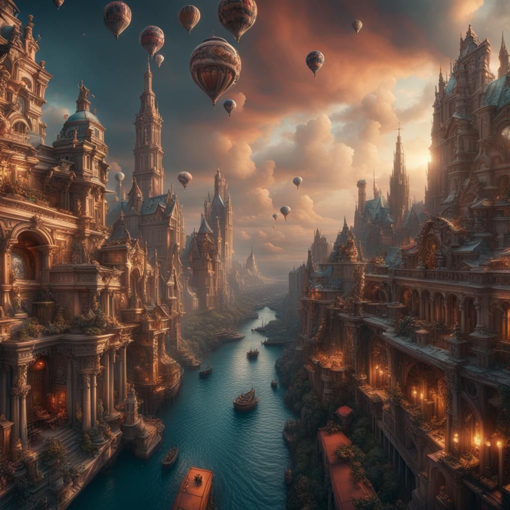 Epic Maximalist 3D Digital Matte Painting