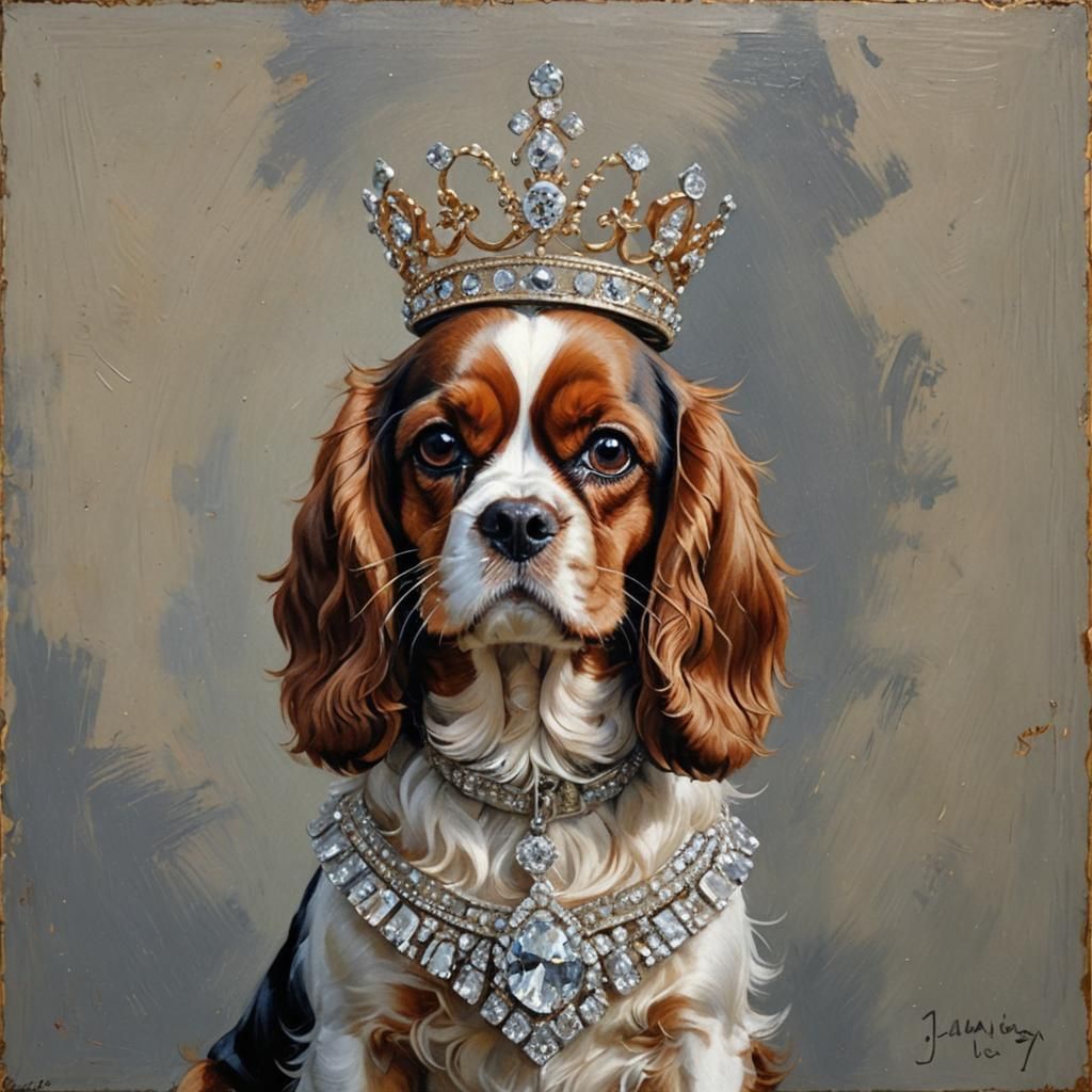 Cavalier King Charles Spaniel Portrait in Oil