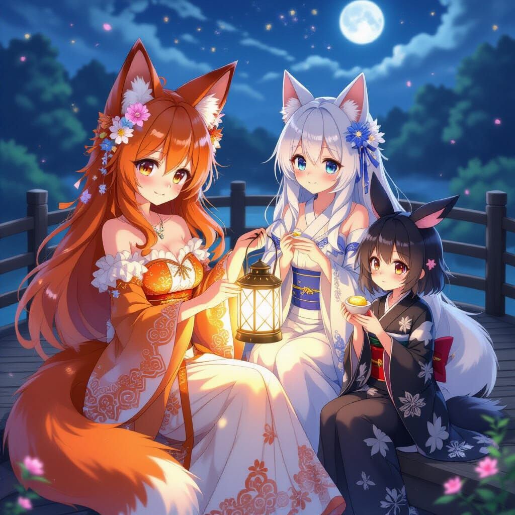 me Wolfie and Moon celebrating the Mid-Autumn Festival