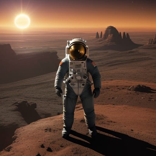 Surreal Futuristic Landscape Reveals an Astronaut's Distant ...