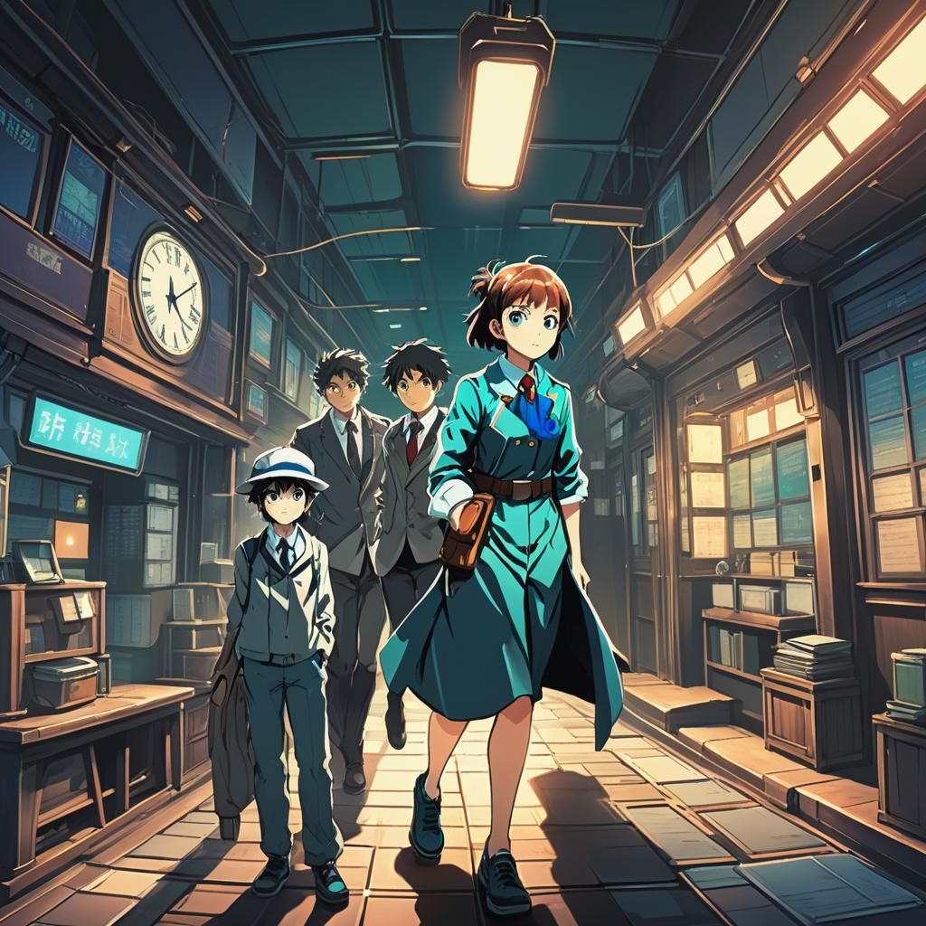 Time Traveling Agency: Cel-Shaded Anime Art