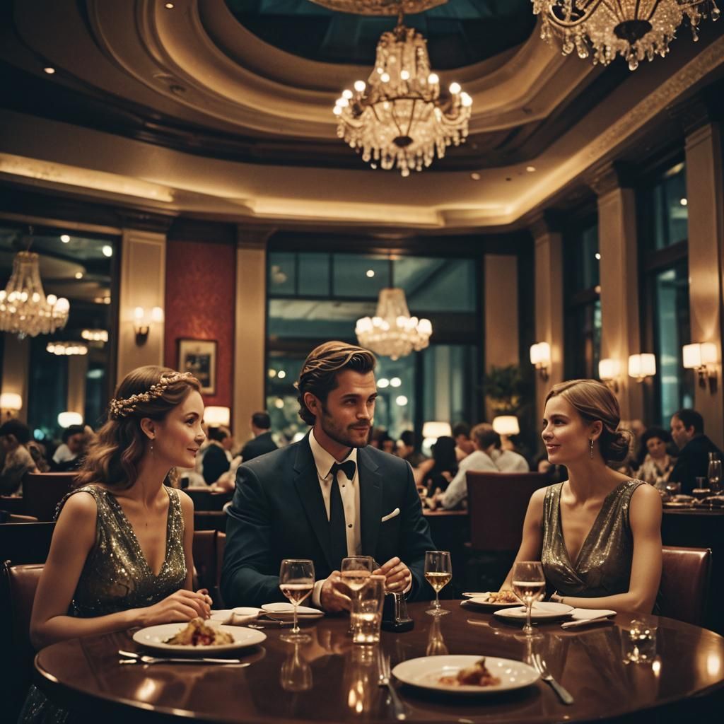 Romantic Restaurant Date in Cinematic Film Style