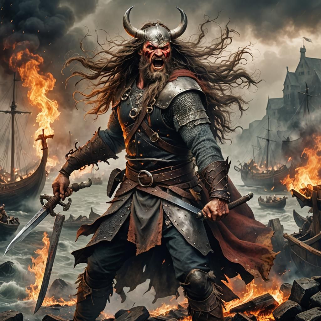 Viking Demon Warrior in 17th Century Battle