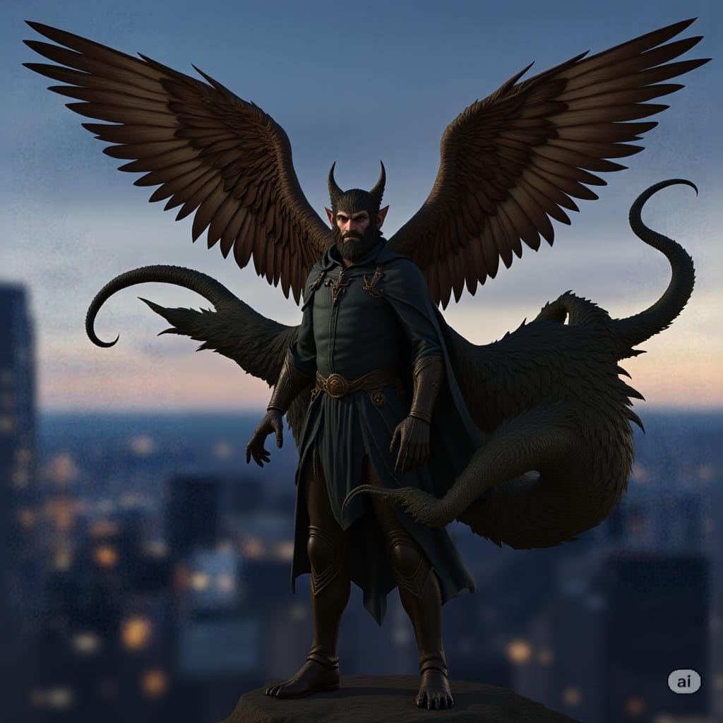 Winged Fantasy Creature Replaces Man