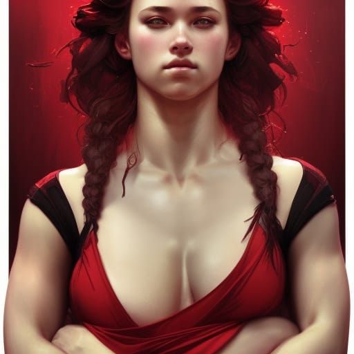 Medieval Gymnast Portrait in Art Nouveau Style