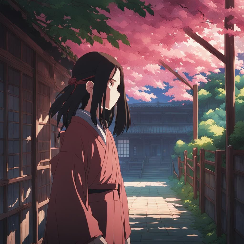 Nezuko in Studio Ghibli Anime Style