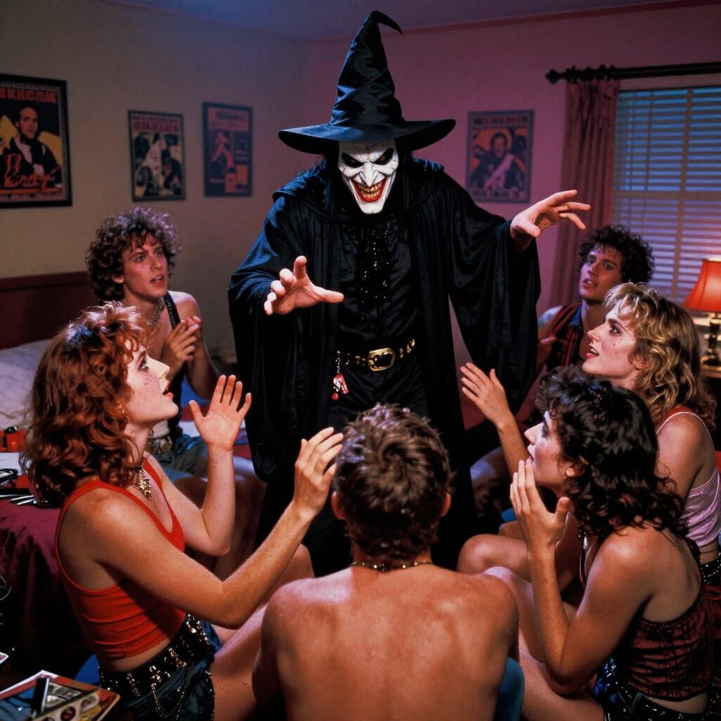 Punk Wizard Hypnotizes Students at 80s Rave