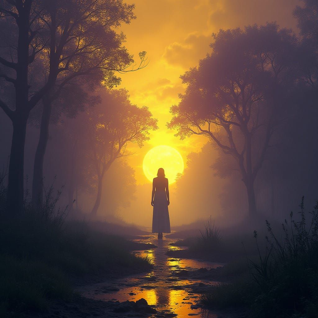 Ethereal Landscape of Turmoil and Serenity