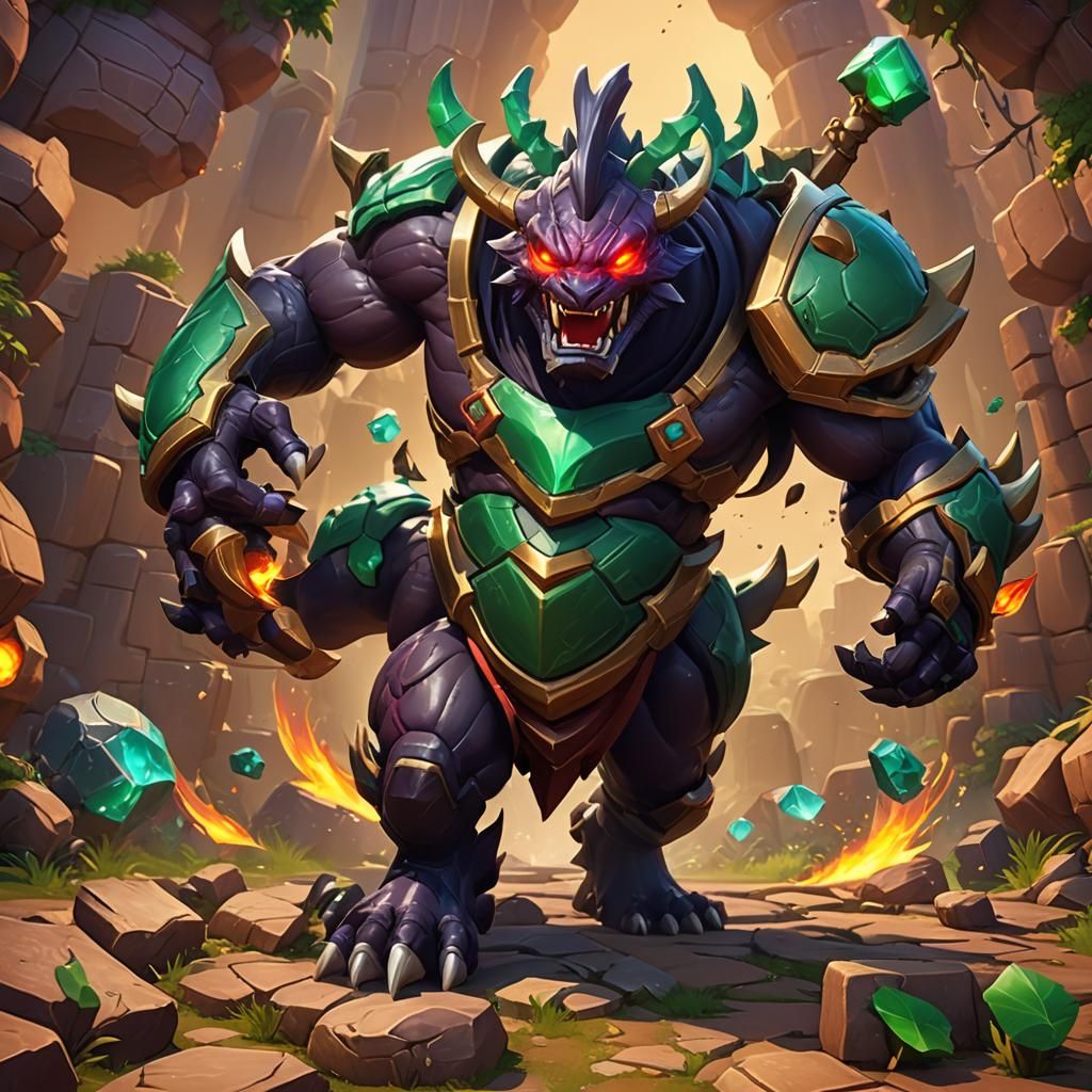 Malphite from League of Legends in 3D Digital Art