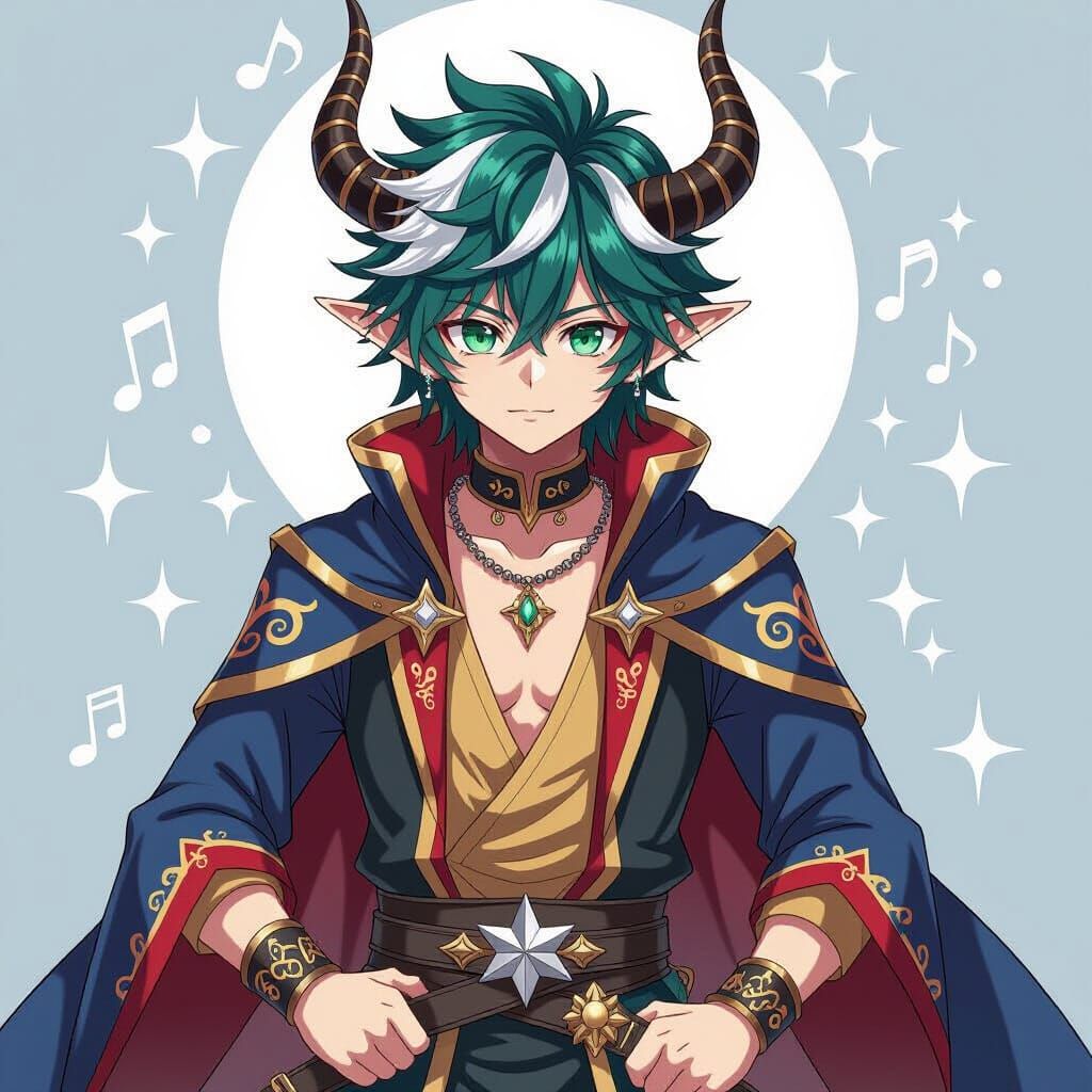 Taurus Elf Boy in Manga Anime Style