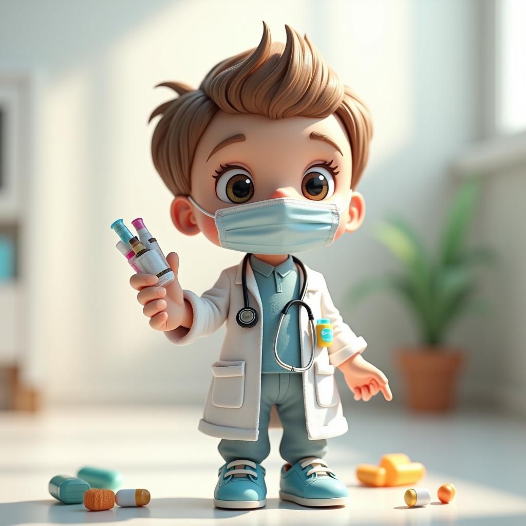 Doctor Doll in Abstract Vector Fractal Art Style