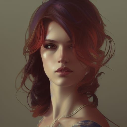 Transgender Woman Portrait in Art Nouveau Style