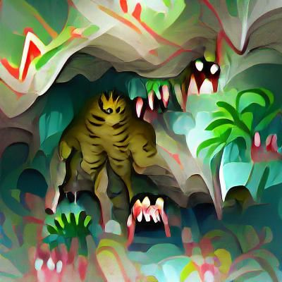 Jungle Cave Monster in the Darkness