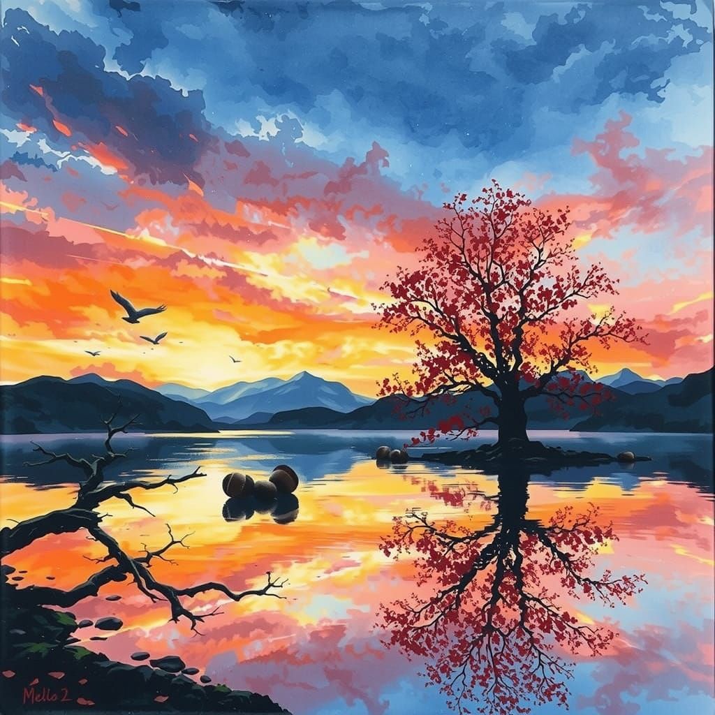 Autumn Woodland: Expressionist-Abstract Fractal Symphony