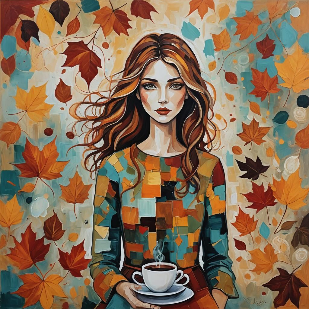 Abstract Portrait of Autumn Walking Through City