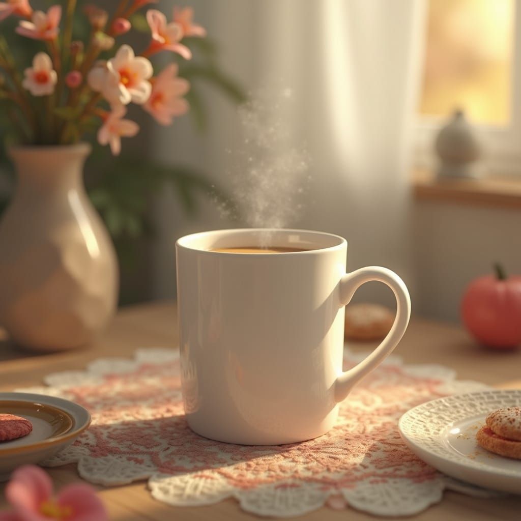 Dreamy Bohemian Coffee Mug Mockup in High-Contrast Style