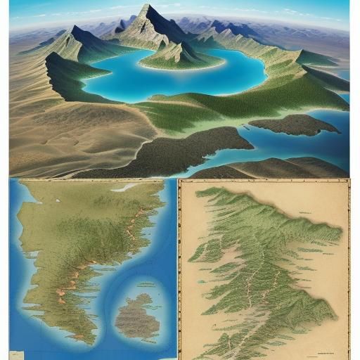 Fantasy Map with Mountains, Desert, and Forest