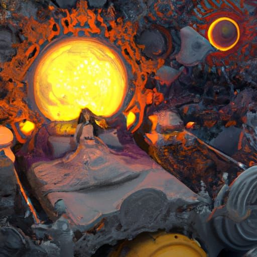 Surreal Sun and Moon Bed: A Fairytale Scene