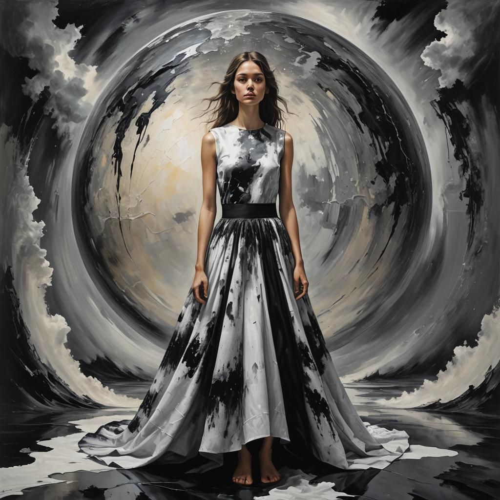 Surreal Impasto Portrait in Mystical Orb