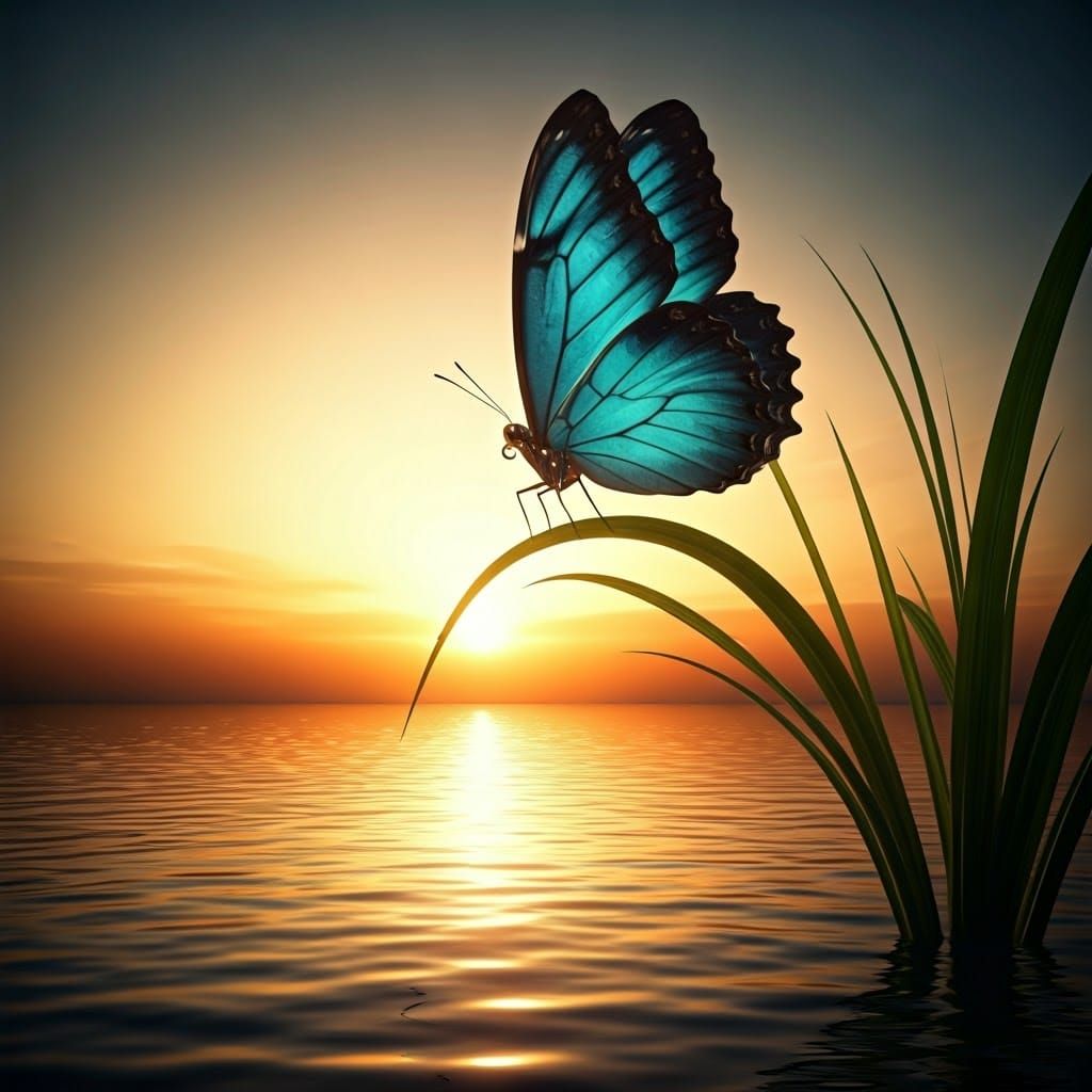 Papillon au coucher du soleil ☀️