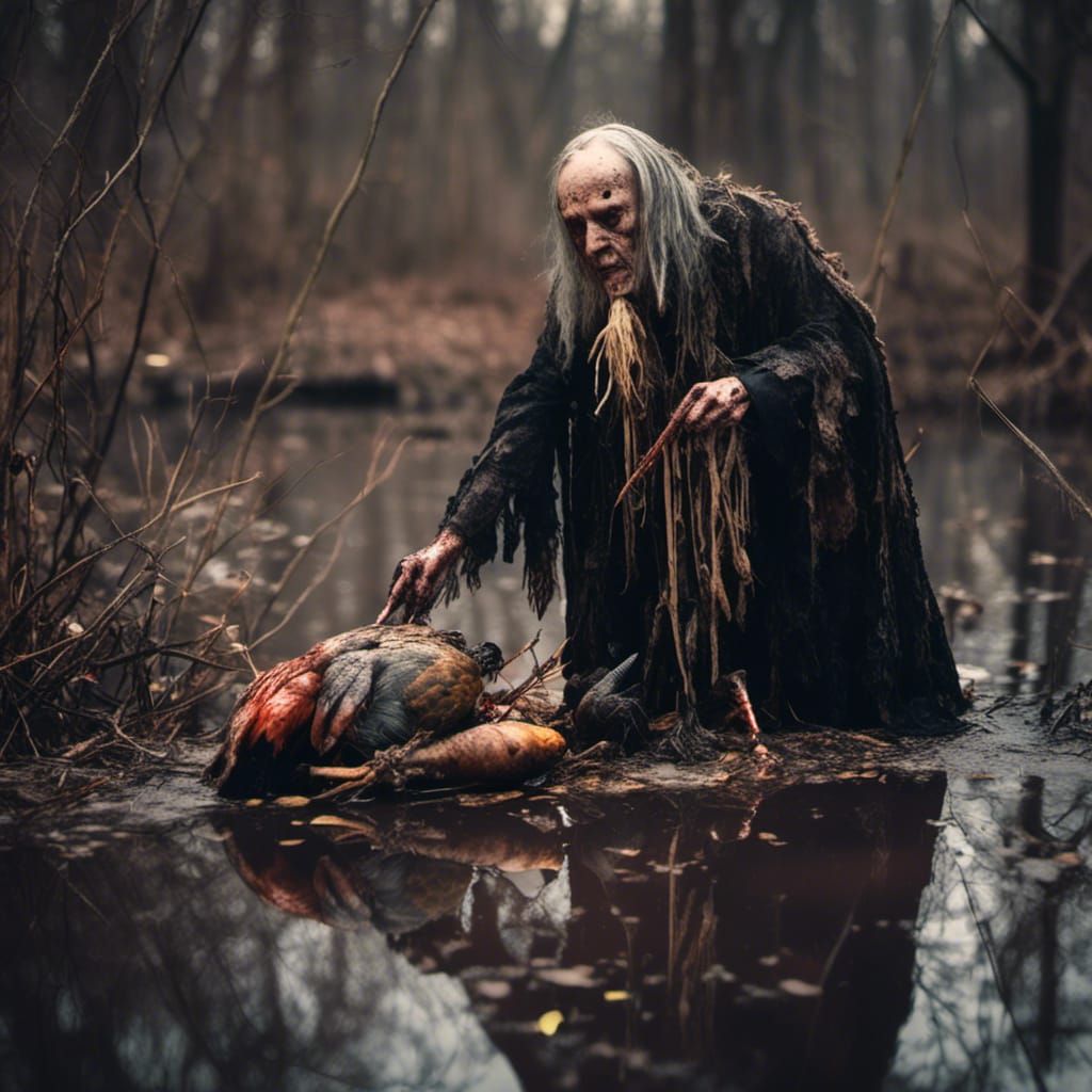Baba Yaga and the Swamp Turkey: Macabre Portrait