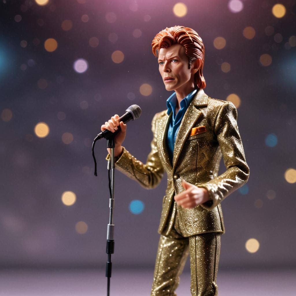 David Bowie Action Figure in Spaced Out Pop Art