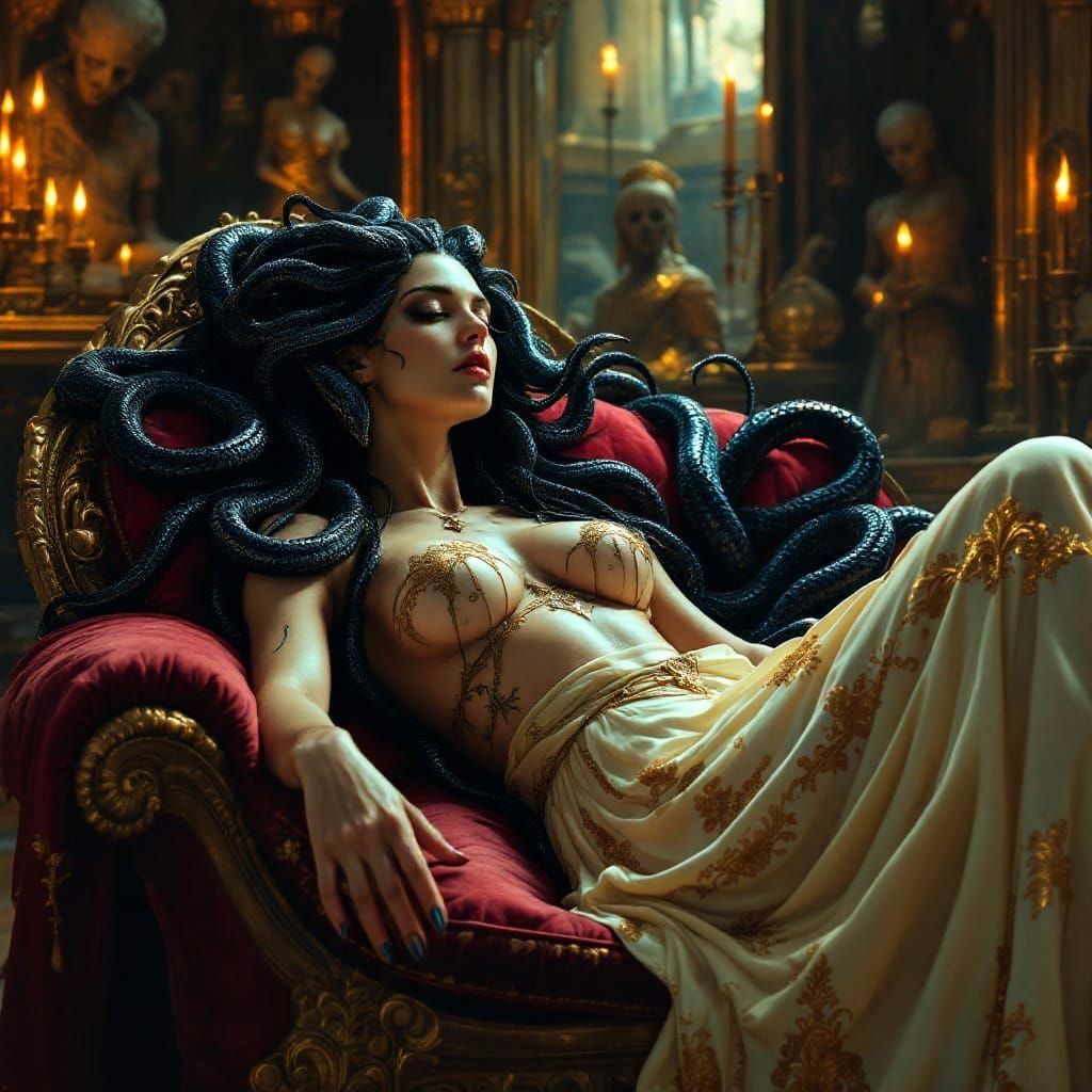 Medusa's Slumber: Fantasy Art in Royo Style