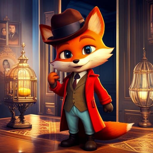 Chibi Fox Detective: Detailed 3D Render
