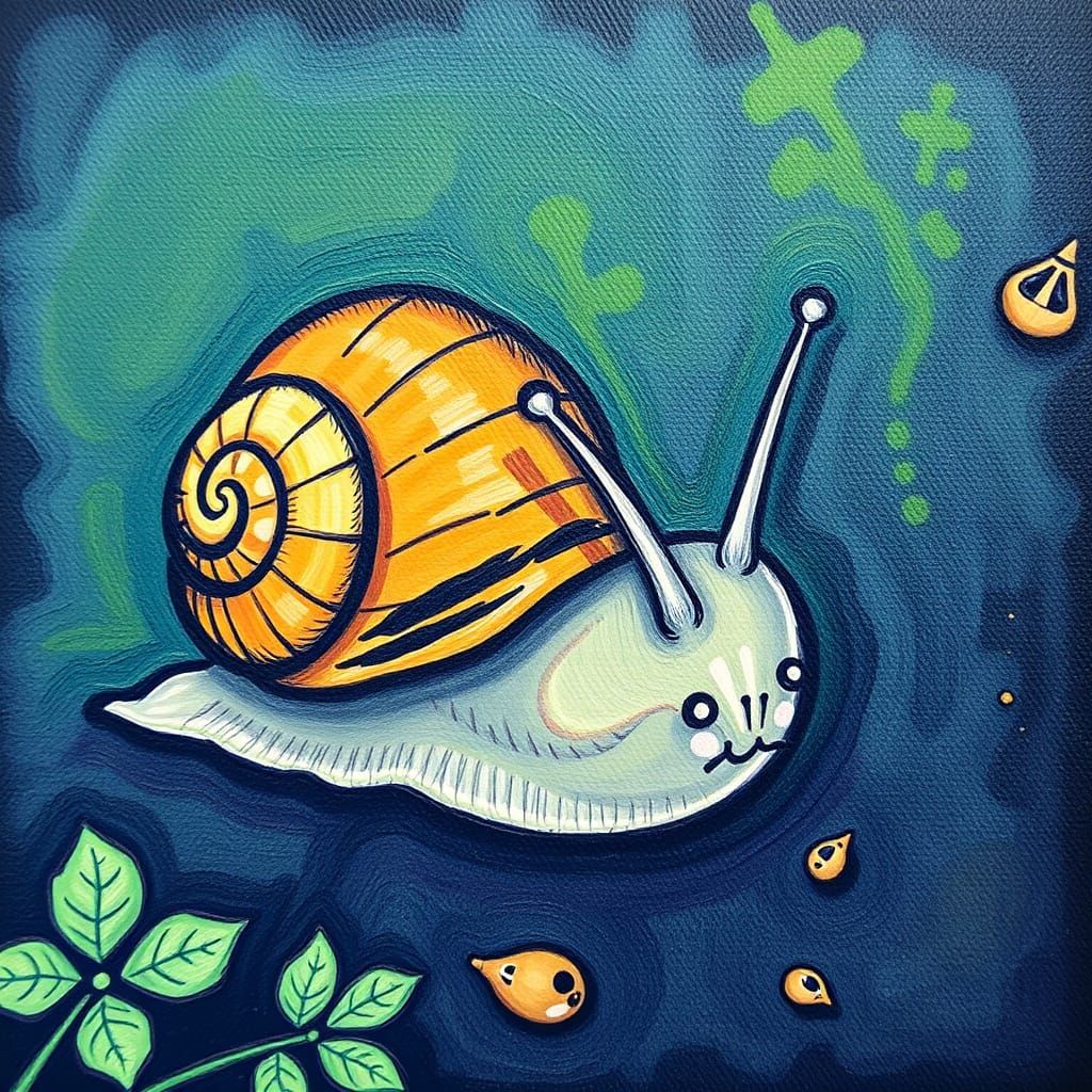 Curious Snail Lost in Thought