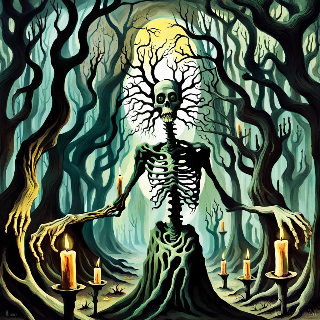 Mystical Forest Figure in Surreal Style
