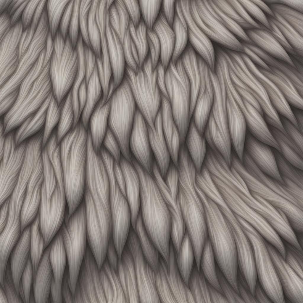 Hyperrealistic Gray Kangaroo Fur Close-Up