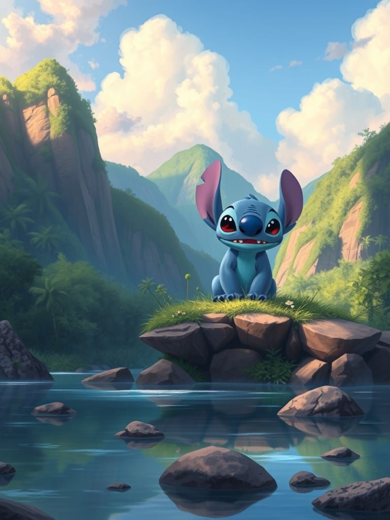 Hawaiian Island Landscape in Detailed Matte Painting