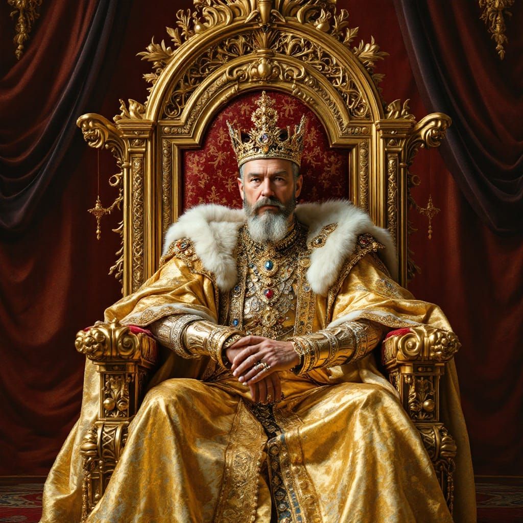 Regal Monarch in Baroque Style