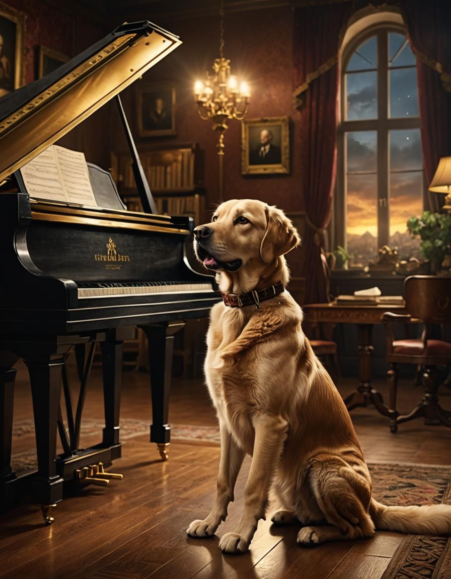 Cat and Dog Duet: A Photorealistic Digital Painting