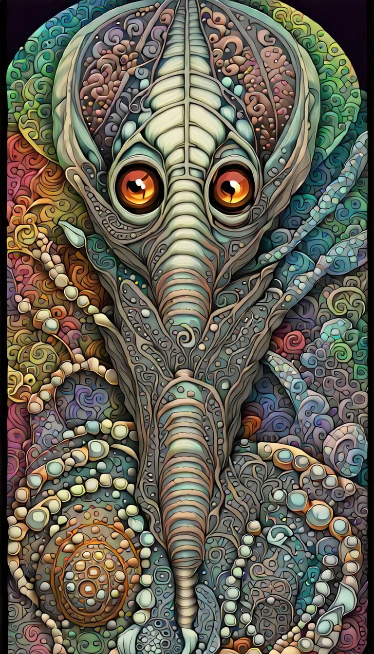 Ethereal Iridescent Masterpiece of Unhuman Alien Species