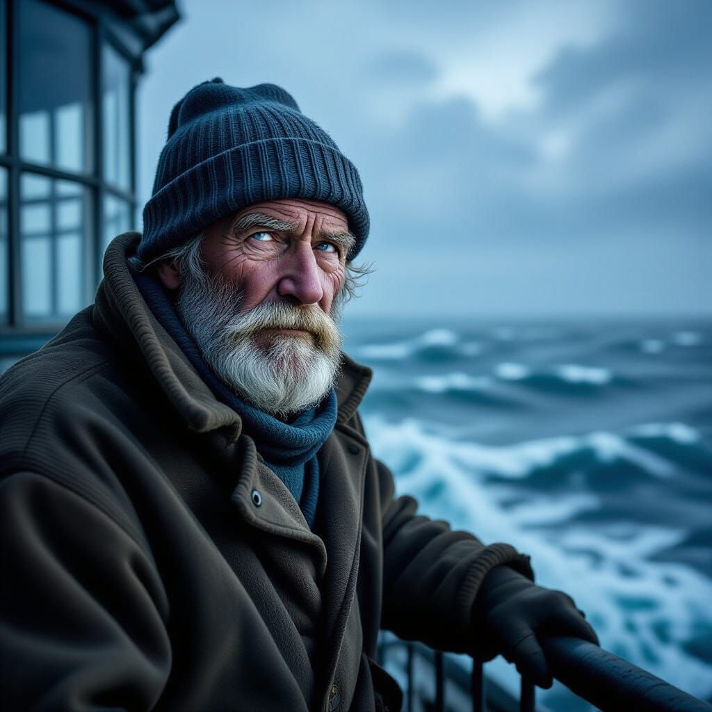 Lighthouse Keeper Portrait in Photorealistic Style